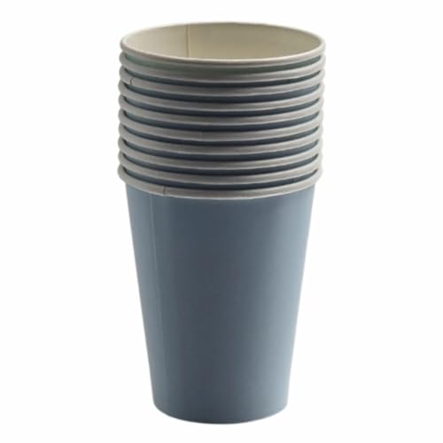 Pastell Pappbecher – 10 Stück Einwegbecher 250 ml für Partys, Babypartys und Veranstaltungen – verschiedene Farben (blau) von Schone