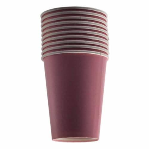 Pastellfarbene Pappbecher, Einwegbecher, 250 ml, für Partys, Babypartys und Events, verschiedene Farben (Rosa), 10 Stück von Schone