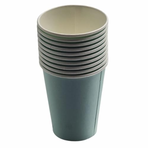 Pastellfarbene Pappbecher, Einwegbecher, 250 ml, für Partys, Babypartys und Events, verschiedene Farben (Salbei) von Schone