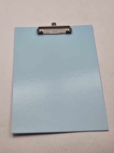 Pastellfarbenes A4-Klemmbrett mit Metallclip und Stifthalter, verschiedene Farben, 32 x 22 cm, Schreibtafel für Zuhause, Schule und Büro (Blau, Einheitsgröße) von Schone