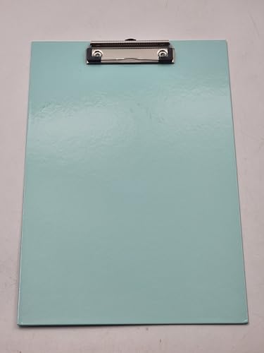 Pastellfarbenes A4-Klemmbrett mit Metallclip und Stifthalter, verschiedene Farben, 32 x 22 cm, Schreibtafel für Zuhause, Schule und Büro (Mint, Einheitsgröße) von Schone