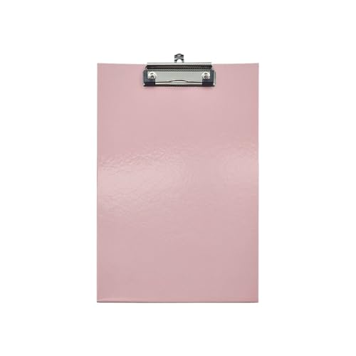 Pastellfarbenes A4-Klemmbrett mit Metallclip und Stifthalter, verschiedene Farben, 32 x 22 cm, Schreibtafel für Zuhause, Schule und Büro (Rosa, Einheitsgröße) von Schone