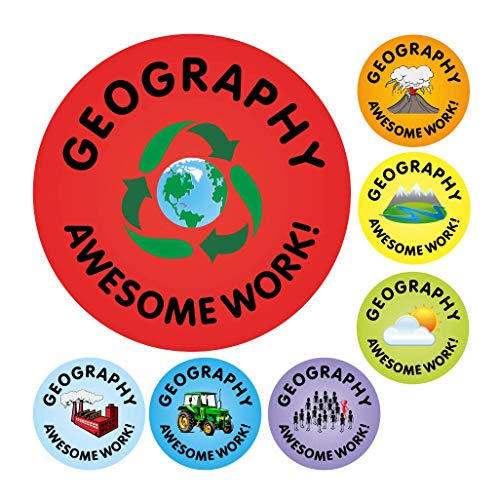 School Stickers Geography Awesome Work Belohnungsaufkleber von School Stickers
