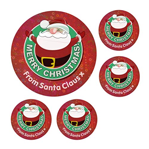 Schulaufkleber Weihnachtsmann rot glitzernd von School Stickers