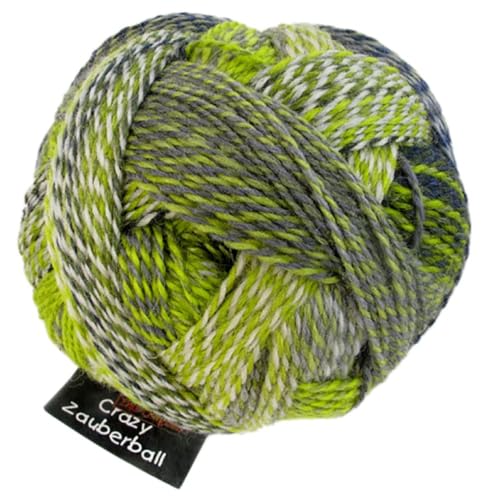 Schoppel Wolle Zauberball Crazy Fb. 2204 Grüne Woche, bunte Sockenwolle musterbildend mit Farbverlauf zum Stricken oder Häkeln von Schoppel Wolle Zauberball