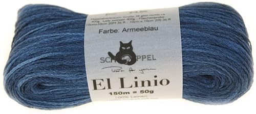 Schoppel El Linio | Leinengarn zum Stricken oder Häkeln | reines Leinen aus französischem Anbau | 50g 150m (2274 Armeeblau) von Schoppel