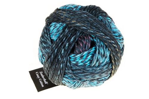 Schoppel Wolle Zauberball Crazy Cotton Baumwollgarn mit Farbverlauf, 100% Baumwolle, ca. 210 m/100g, Nadelstärke 3-4 mm (2368 Maskenzauber) von Schoppel