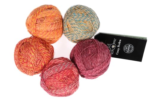 Schoppel Wolle Zauberball Crazy Perlen | 75% Wolle, 25% Polyamid | Farbverlaufswolle 5 Miniknäuel à 20g | 100g Strickgarn oder Häkelwolle zum Stricken oder Häkeln (2640 Didgeridoo) von Schoppel