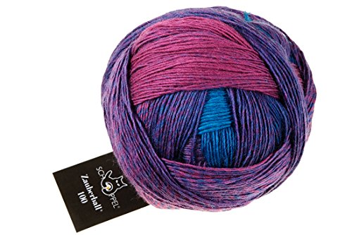 Schoppel Zauberball 100 Pro, reine Wolle mit Farbverlauf blau lila magenta, 100g, 420m (2350 Frühblüher) von Schoppel