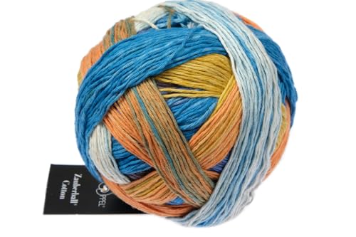 Schoppel Zauberball Cotton, Häkelwolle Baumwolle, Baumwollgarn mit Farbverlauf, Farbverlaufsgarn zum Stricken und Häkeln | 100g 420m (2623 Fruehaufsteher) von Schoppel