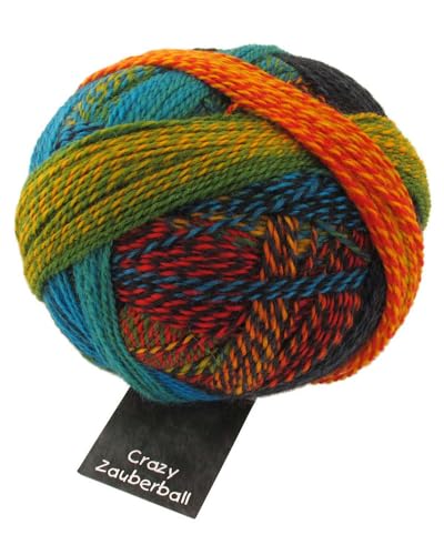 Schoppel Zauberball Crazy, Sockenwolle mit Farbverlauf, Sockengarn zum Stricken oder Häkeln, bunte Strumpfwolle, 100g, 75% Schurwolle, 25% Polyamid (1564 Frische Fische) von Schoppel