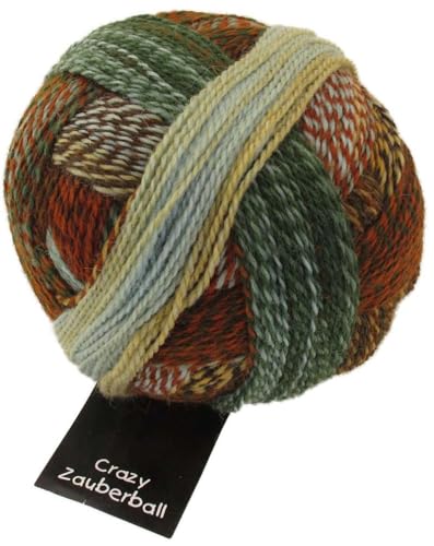 Schoppel Zauberball Crazy, Sockenwolle mit Farbverlauf, Sockengarn zum Stricken oder Häkeln, bunte Strumpfwolle, 100g, 75% Schurwolle, 25% Polyamid (1660 Flussbett) von Schoppel