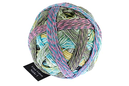 Schoppel Zauberball Crazy Cotton Stärke 4, Farbe 2391 Erntezeit, Baumwollgarn mit Farbverlauf, 100g, ca. 420m, Nadelstärke 2-3 mm von Schoppel