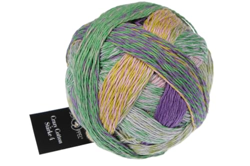 Schoppel Zauberball Crazy Cotton Stärke 4 | Baumwollgarn reine Baumwolle mit individuellem Farbverlauf | 100g 420m (2628 Arzt oder Apotheker) von Schoppel