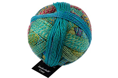 Schoppel Zauberball Crazy | Nachhaltige Sockenwolle mit Farbverlauf | Sockengarn zum Stricken oder Häkeln | bunte Strumpfwolle 100g (2404 Tiefe Wasser) von Schoppel