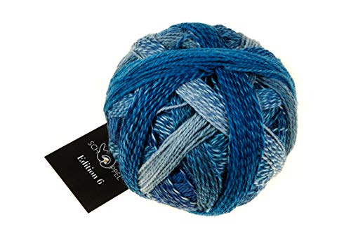 Schoppel Zauberball Edition 6, Häkelwolle Merinowolle, Farbverlaufswolle für Nadelstärke 2 bis 3 mm, 50g Strickgarn zum Stricken oder Häkeln (2362 Blauschleier) von Schoppel