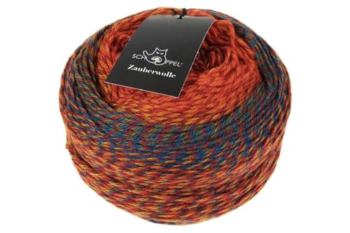 Schoppel Zauberwolle, reine Wolle mit Farbverlauf zum Stricken oder Häkeln für Nadelstärke 3-3,5 mm, 100 g (1702 Kleiner Fuchs) von Schoppel