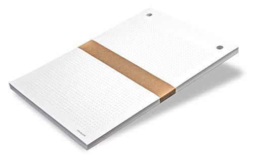 Notizzettel “Meisterstück“ | Notizblock | DIN A4 | 100 Blatt | gelocht | Nachfüllpack mit schlichtem, grauen Kreuzraster für das Holz-Schreibbrett “Meisterstück“ - Schreibgefühl® von Schreibgefühl