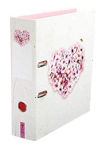Ordner Aktenordner "Blütenzauber“ Motivordner Motiv Blume Herz Biene für Mädchen Frauen DIN A4 ca. 8 cm breit rosa pink weiß von Schreibgefühl