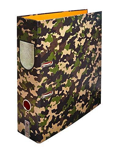 Camouflage - Ordner Aktenordner Motivordner DIN A4 ca. 8 cm breit Motiv Flecktarn-Muster grün braun Teenager Erwachsene von Schreibgefühl
