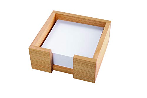 Zettelbox aus Holz | Maße 11,6 x 11,6 x 5 cm | Zettelkasten aus Kirschholz, inkl. 100 Blatt Notizzettel 9,7 x 9,7 cm von Schreibgefühl