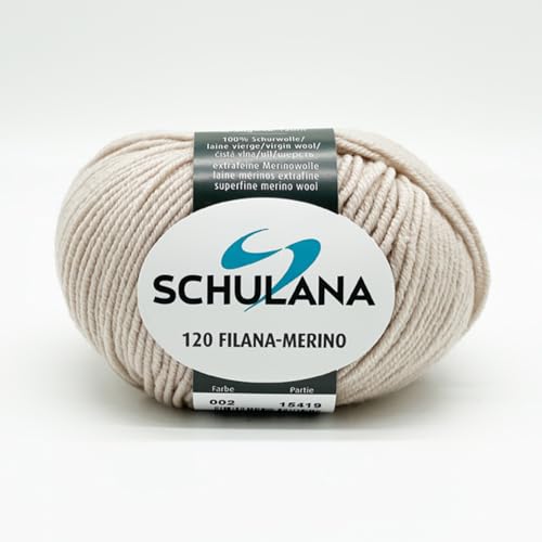 Extrafeine Merinowolle zum Stricken und Häkeln I 100% Schurwolle I 50g/120m Beige (Sand, Naturton) I 120 Filana-Merino Garn für Schal, Mütze, Loops, Babykleidung und Accessoires Extrafeine Merinowolle zum Stricken und Häkeln I 100% Schurwolle I 50g/120m Beige (Sand, Naturton) I 120 Filana-Merino Garn für Schal, Mütze, Loops, Babykleidung und Accessoires von SCHULANA