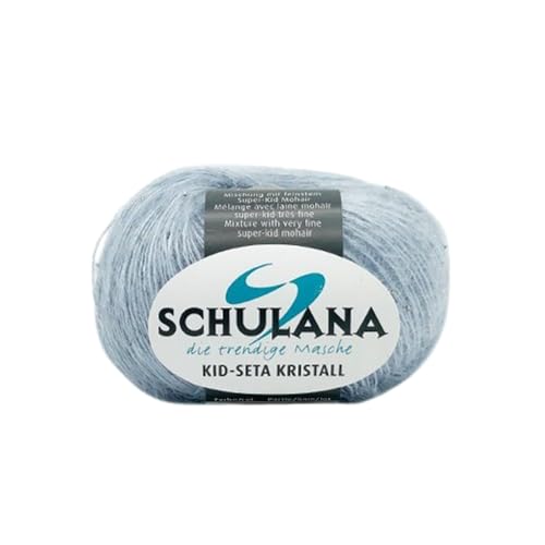 SCHULANA Kid-Seta Kristall, 49% Mohair (Super-Kid), 38% Seide, 13% Glas, zum Stricken und Häkeln, 25g ca 118m, Eisblau 890 von SCHULANA