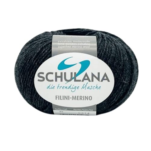 Schulana Filini-Merino, Schurwolle, Anthrazit, 50g, 160 von Schulana