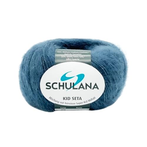 SCHULANA Kid-Seta, 70% Mohair (Super-Kid), 30% Seide, zum Stricken und Häkeln, 25g ca 210m, Aqua 018 von SCHULANA
