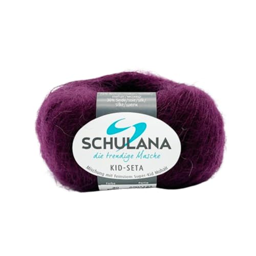 SCHULANA Kid-Seta, 70% Mohair (Super-Kid), 30% Seide, zum Stricken und Häkeln, 25g ca 210m, Aubergine 040 von SCHULANA