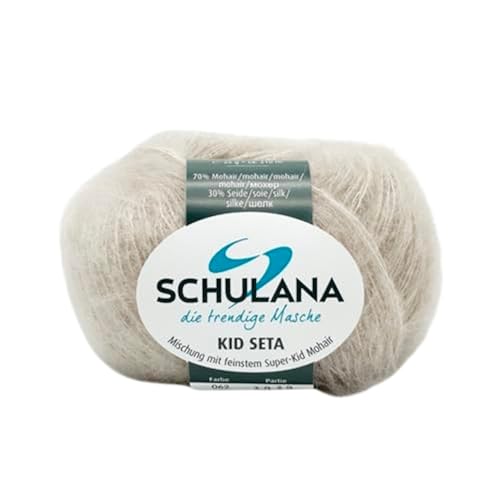 SCHULANA Kid-Seta, 70% Mohair (Super-Kid), 30% Seide, zum Stricken und Häkeln, 25g ca 210m, Beige 062 von SCHULANA