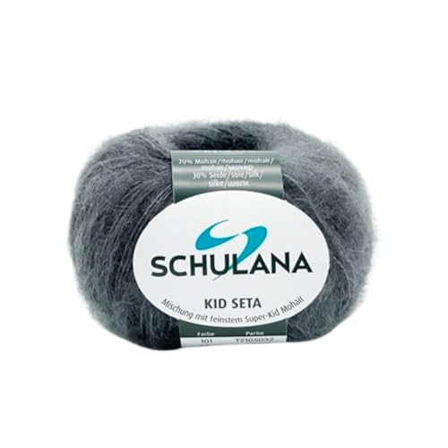 SCHULANA Kid-Seta, 70% Mohair (Super-Kid), 30% Seide, zum Stricken und Häkeln, 25g ca 210m, Stein 101 von SCHULANA