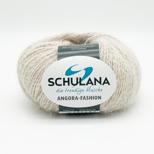 Superfeine Angora Wolle zum Stricken und Häkeln I 80% Angora & 20% Polyamid I 25g / ca. 112m Camel (Beige) I Angora-Fashion Garn für Schal, Mütze, Handschuhe, Pullover und Tücher von Schulana