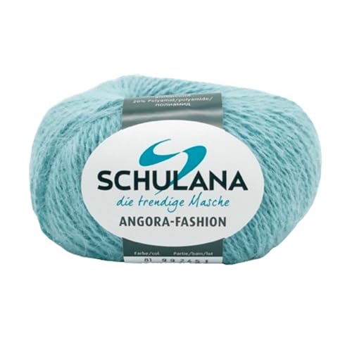 Superfeine Angora Wolle zum Stricken und Häkeln I 80% Angora & 20% Polyamid I 25g / ca. 112m Mint (Grün) I Angora-Fashion Garn für Schal, Mütze, Handschuhe, Pullover und Tücher von Schulana