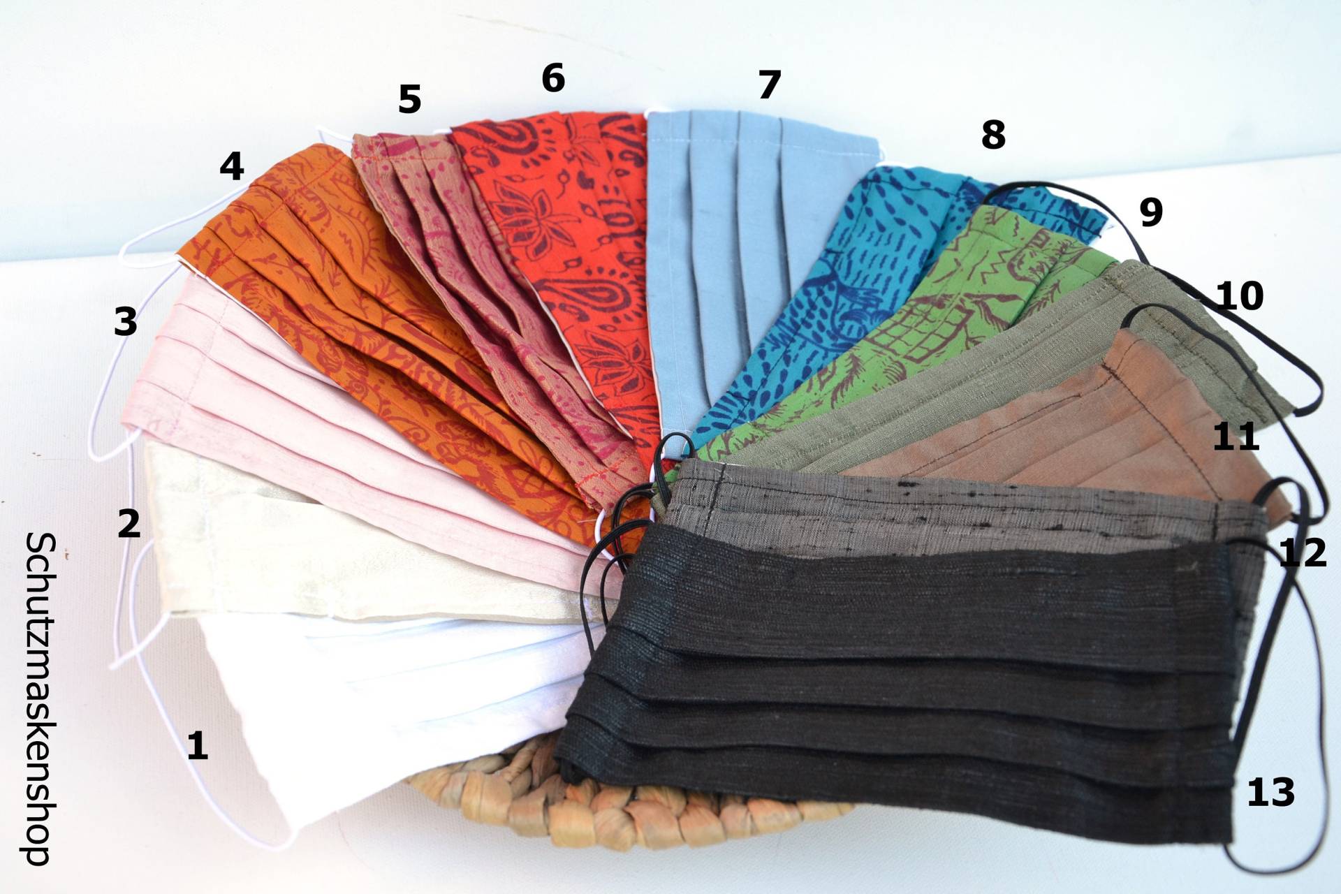 Schutzmasken "Kühle Seide", Sommermasken, Behelfsmittel, Nase-Mund-Gesichtsschutz, Businessmaske, Damenmaske, Face Mask, Breathable Fabric Schutzmasken "Kühle Seide", Sommermasken, Behelfsmittel, Nase-Mund-Gesichtsschutz, Businessmaske, Damenmaske, Face Mask, Breathable Fabric von Schutzmaskenshop
