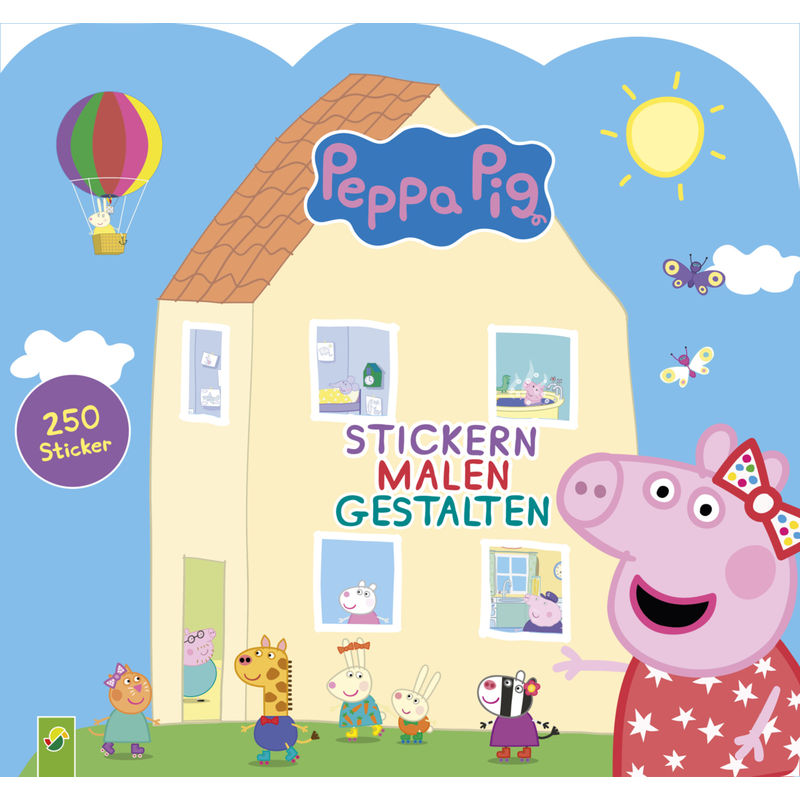 Peppa Pig-  Stickern Malen Gestalten, Geheftet von Schwager & Steinlein