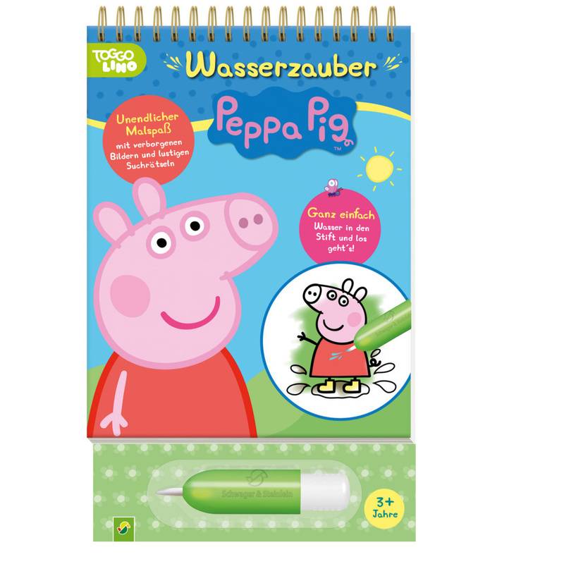 Peppa Pig Wasserzauber - Einfach Mit Wasser Malen! - Schwager & Steinlein Verlag, Pappband von Schwager & Steinlein