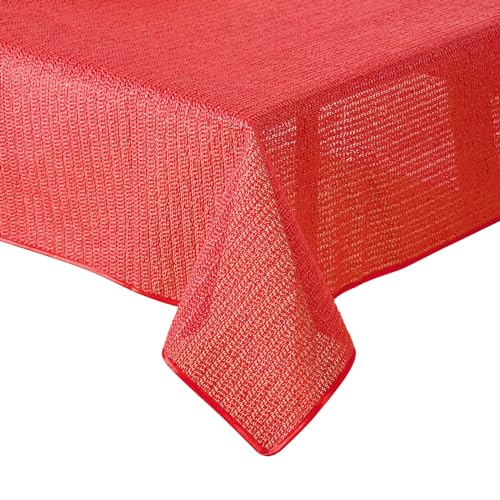 Gartentischdecke Tischdecke Weichschaummaterial rutschfest wetterfest 6 Farben (Rot, 130x160cm eckig) von Schwar Textilien