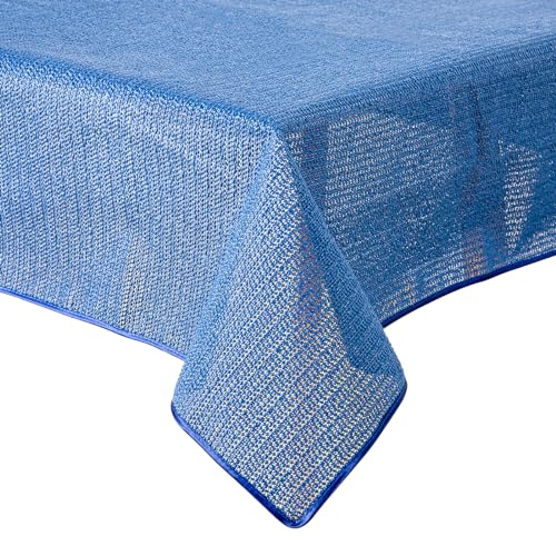 Gartentischdecke Tischdecke Weichschaummaterial rutschfest wetterfest 6 Farben Farbe Blau Größe 160cm rund von Schwar Textilien