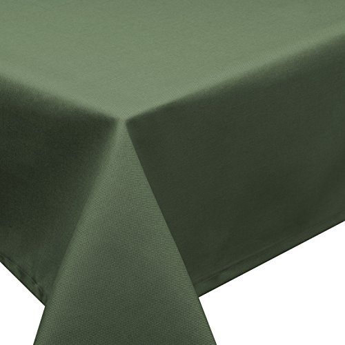 Schwar Textilien Tischdecke Fleckschutz Lotus Effekt Garten LEINEN Optik bügelfrei oval 160x220 cm abwaschbar Uni (Dunkelgrün) von Schwar Textilien