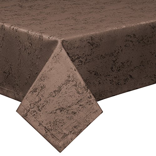 Tischdecke Decke Fleckschutz marmoriert Lotus Effekt Garten bügelfrei Meliert Farbe Braun Maße 140 rund von Schwar Textilien