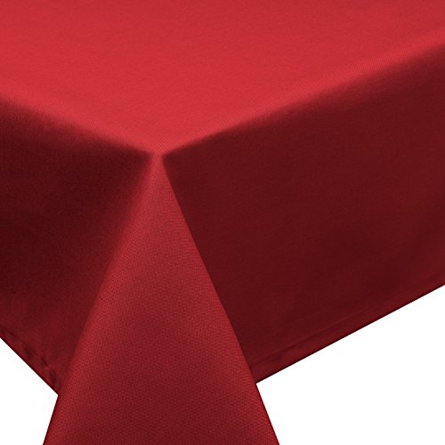 Schwar Tischdecke Fleckschutz Lotus Effekt Garten LEINEN Optik bügelfrei 110x220 cm abwaschbar Uni (Rot) von Schwar