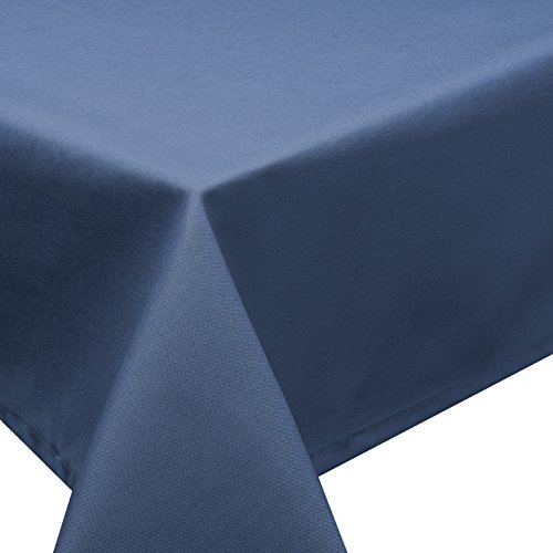 Schwar Tischdecke Fleckschutz Lotus Effekt Garten LEINEN Optik bügelfrei 130x340 cm abwaschbar Uni (Blau) von Schwar