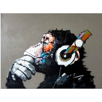 Malen nach Zahlen "Affe mit Kopfhörer" von Schwarz
