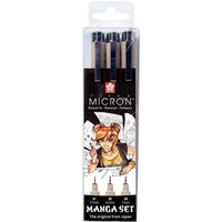 Sakura  Pigma Micron "Manga Sammlung", 3er-Set, Schwarz von Schwarz