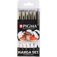 Sakura Pigma Micron "Manga Sammlung", 6er-Set von Schwarz