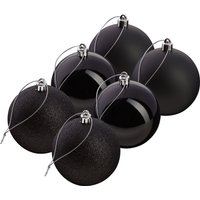 Weihnachtskugeln aus Kunststoff, 6 Stück - Schwarz von Othmar Decorations