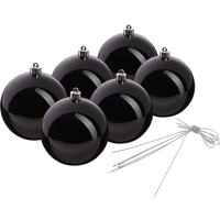 Weihnachtskugeln aus Kunststoff, Ø 100 mm - Schwarz von Othmar Decorations