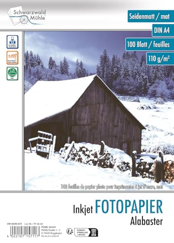 Schwarzwald Mühle Druckerpapier: 100 Bl. Fotopapier "Alabaster" matt 110g/m² A4 (Papier A4, Druckerpapier Fotopapier, beidseitig bedruckbar) von Schwarzwald Mühle