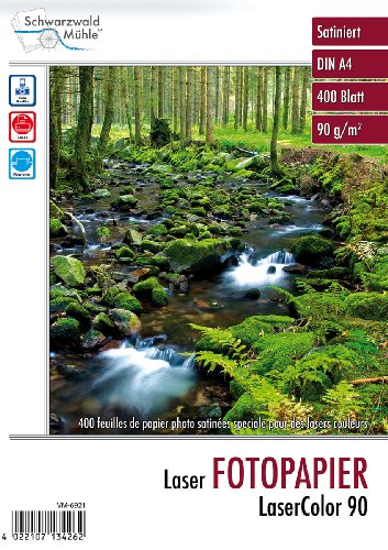 Schwarzwald Mühle Laserdrucker Papier: "LaserColor 90" 90 g/m² A4 400 Blatt (Laser Papier, Fotopapier Laserdrucker A4, fotopapie) von Schwarzwald Mühle